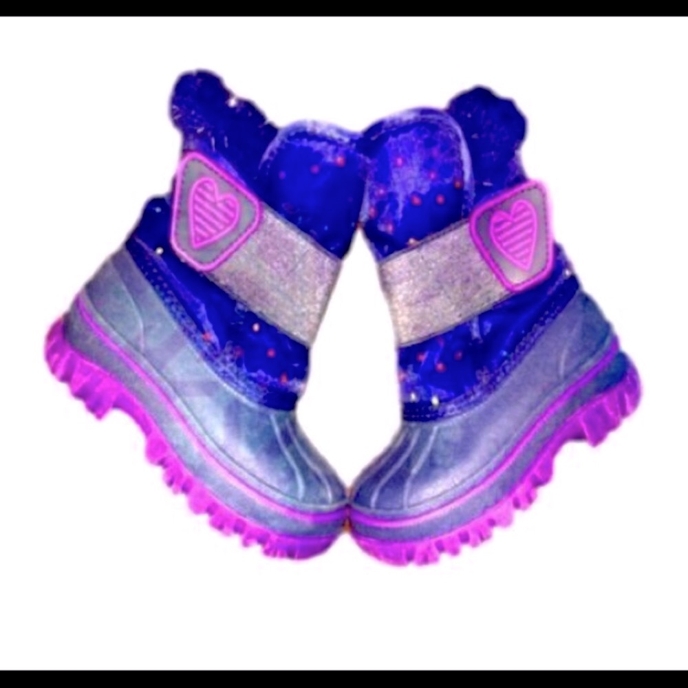 💖Cat&Jack Sparkle Purple Pink Blue Winter Boots